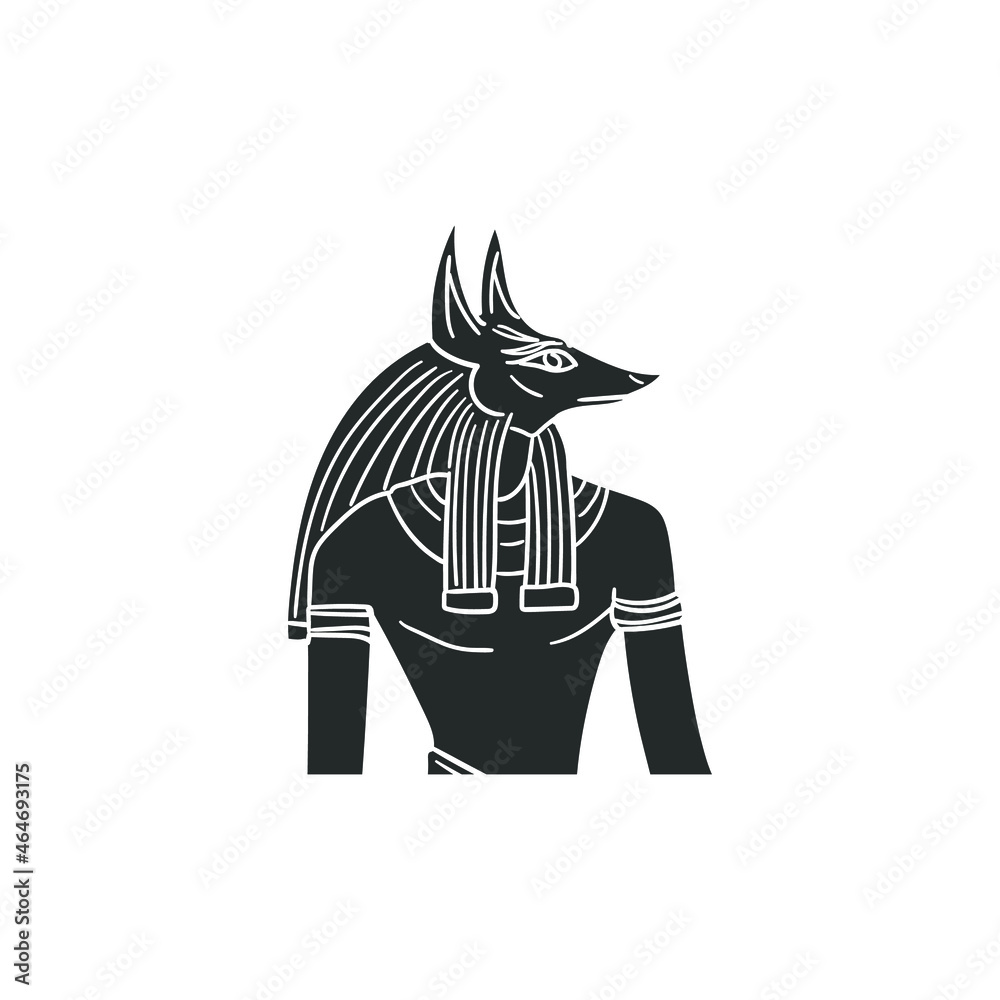 Egyptian Gods Icon Silhouette Illustration. Ancient Egypt Vector ...