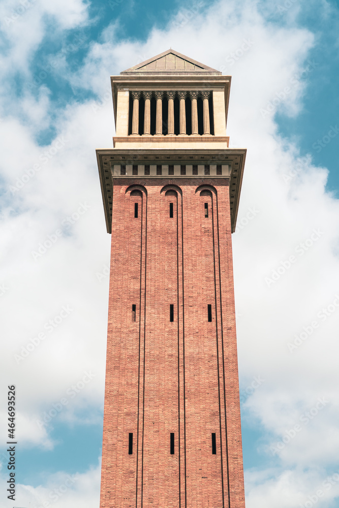 classical italian tower and clouds