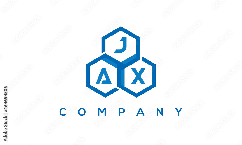 JAX three letters creative polygon hexagon logo JAX three letters creative polygon hexagon logo