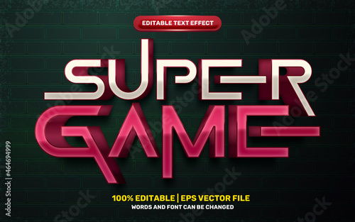 super game comic cartoon hero 3d editable text effect style
