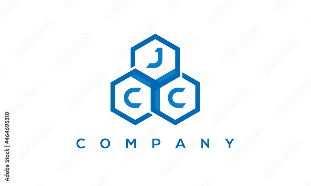 JCC three letters creative polygon hexagon logo JCC three letters creative polygon hexagon logo