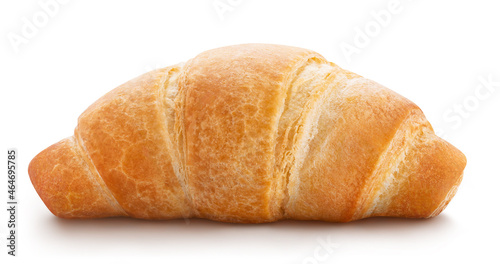 Delicious croissant close-up, isolated on white background