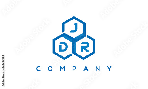 JDR three letters creative polygon hexagon logo 