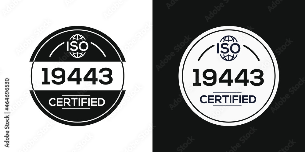 Obraz premium Creative (ISO 19443) Standard quality symbol, vector illustration.