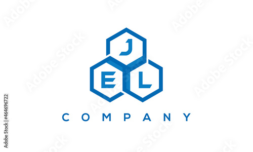 JEL three letters creative polygon hexagon logo	