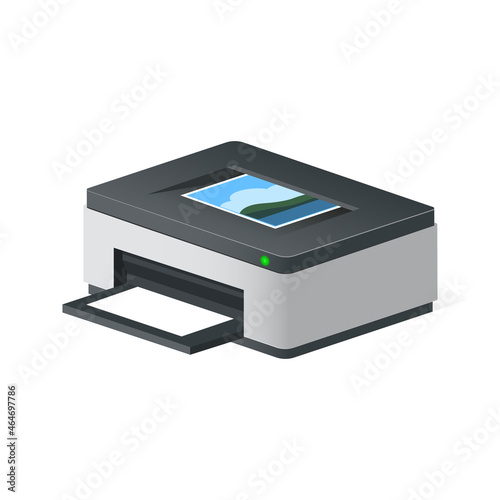 Volumetric printer icon for personal computer or system unit
