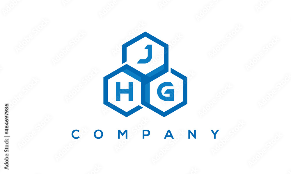 JHG three letters creative polygon hexagon logo	