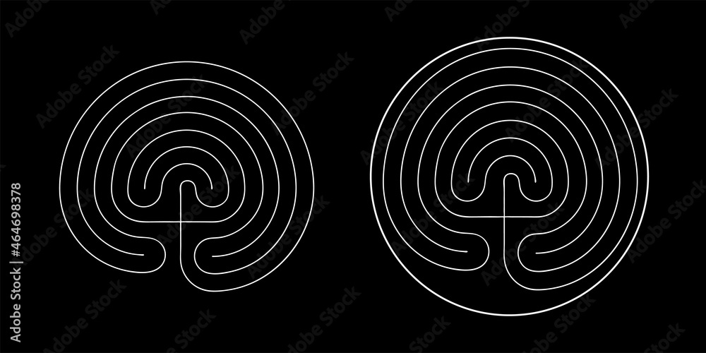 Crete traditional symbol. Cretan labyrinth line art vector Crete traditional symbol. Cretan labyrinth line art vector