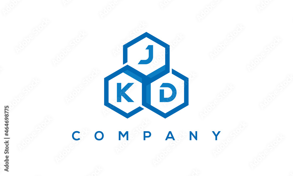 JKD three letters creative polygon hexagon logo JKD three letters creative polygon hexagon logo