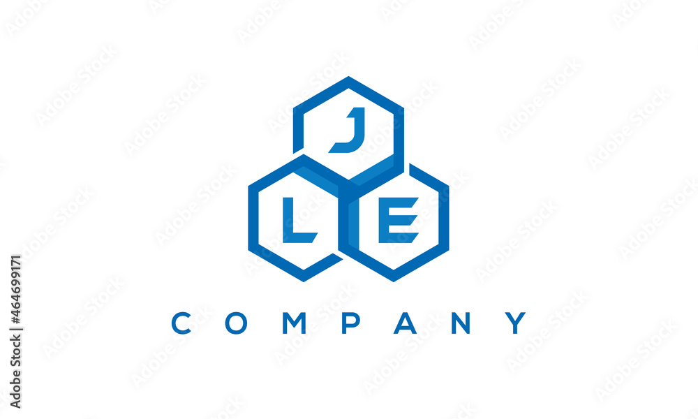 JLE three letters creative polygon hexagon logo	