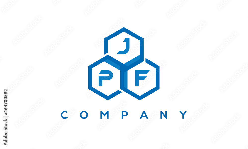 JPF three letters creative polygon hexagon logo JPF three letters creative polygon hexagon logo