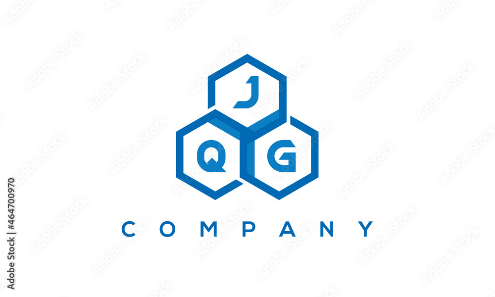 JQG three letters creative polygon hexagon logo	