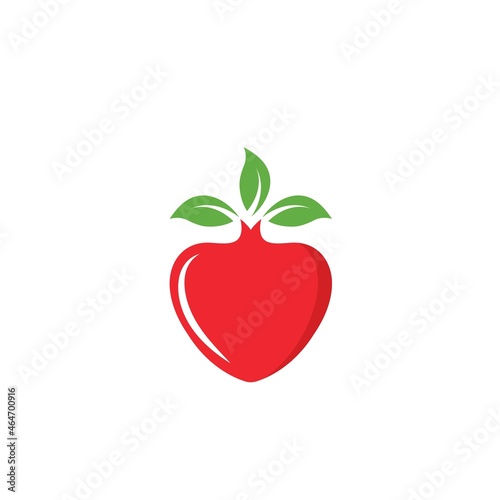abstract unique  peach or apple  fruit icon vector illustrtion concept design design