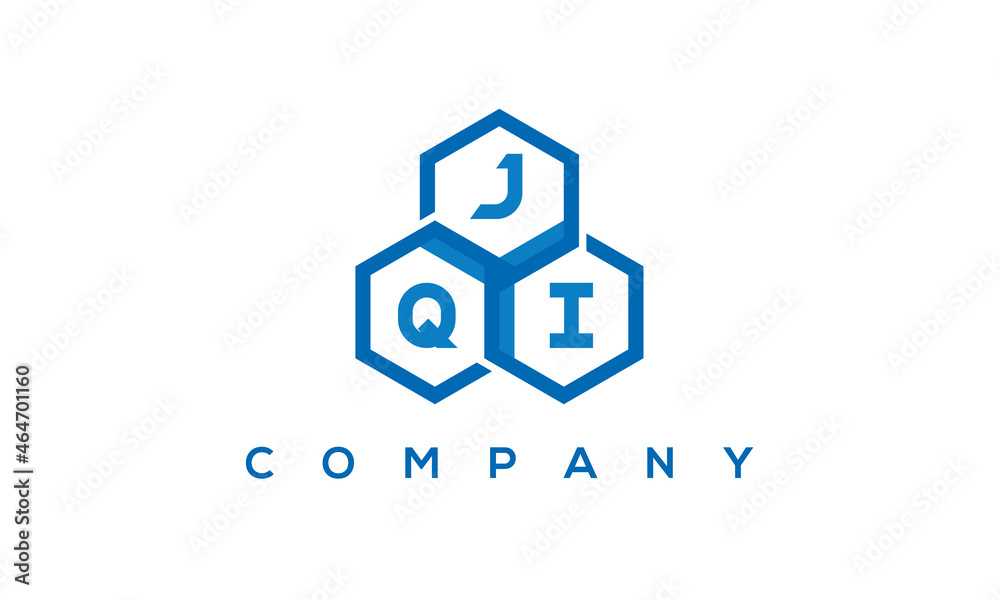 JQI three letters creative polygon hexagon logo	
