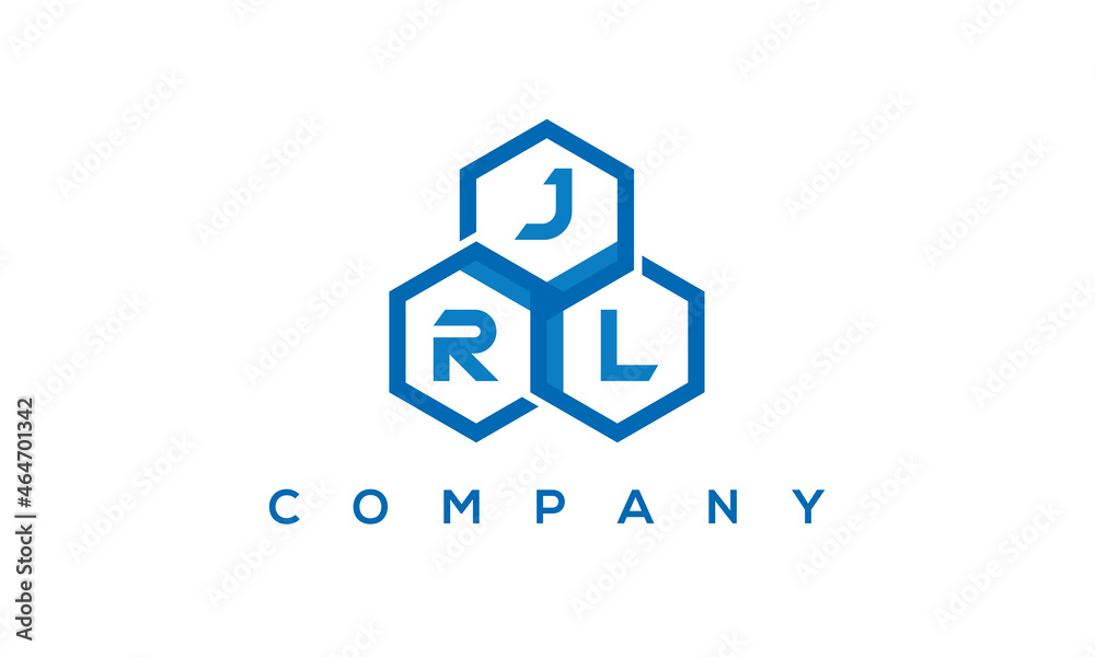 JRL three letters creative polygon hexagon logo	