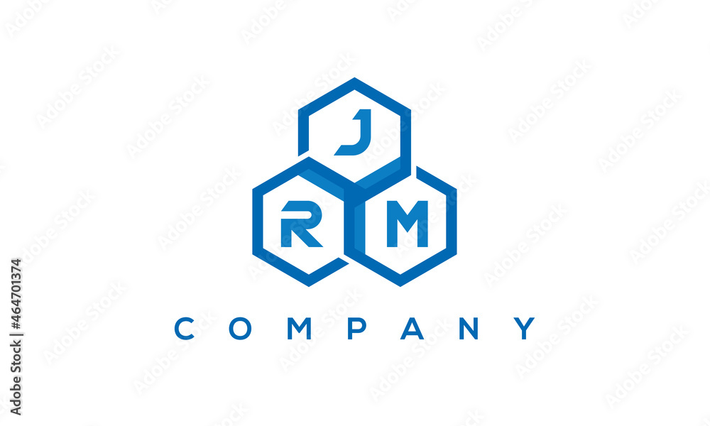 JRM three letters creative polygon hexagon logo JRM three letters creative polygon hexagon logo
