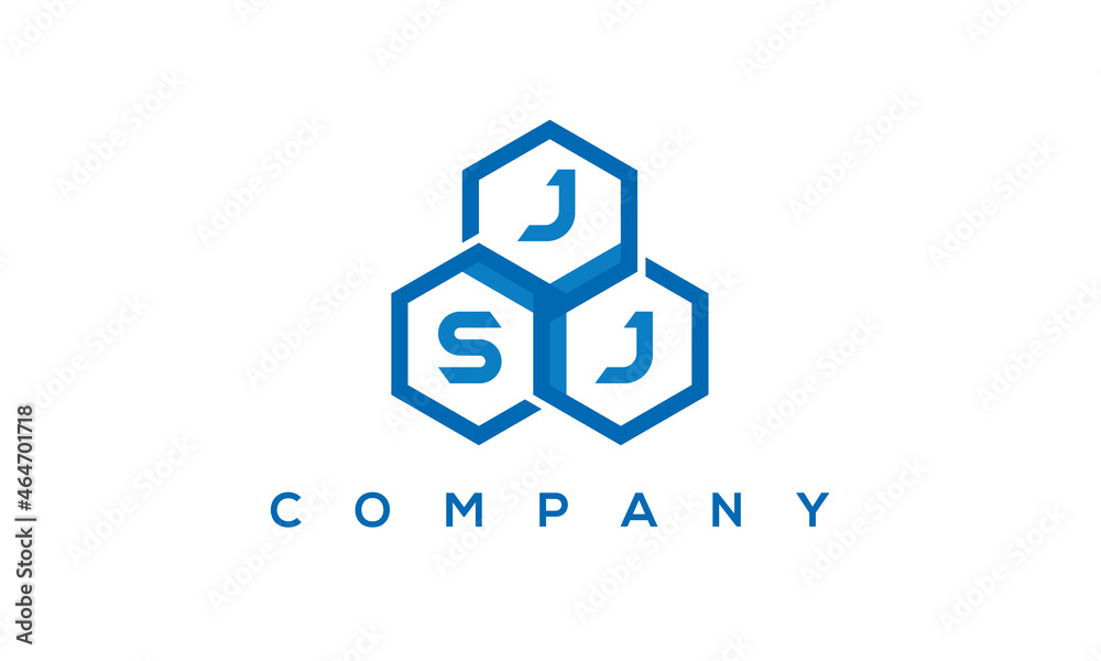 JSJ three letters creative polygon hexagon logo	