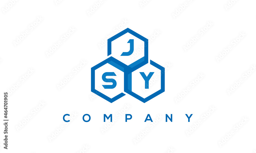 JSY three letters creative polygon hexagon logo JSY three letters creative polygon hexagon logo