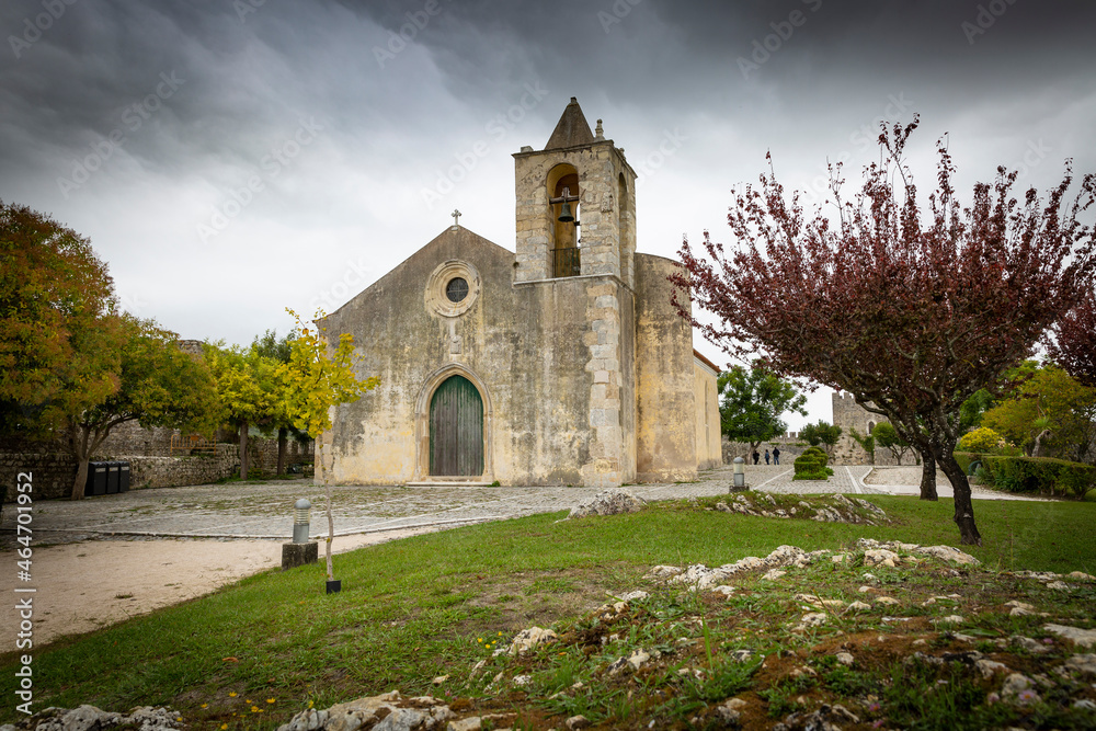 Naklejka premium church of Santa Maria da Alcaçova inside the castle of Montemor-o-Velho, district of Coimbra, Beira Litoral province, Portugal