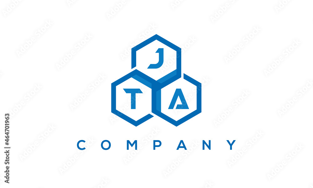 JTA three letters creative polygon hexagon logo	