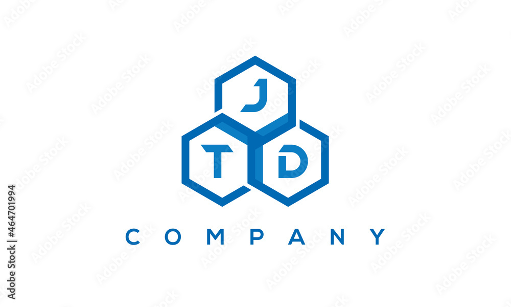 JTT three letters creative polygon hexagon logo	