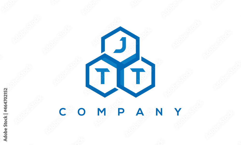 JTT three letters creative polygon hexagon logo	
