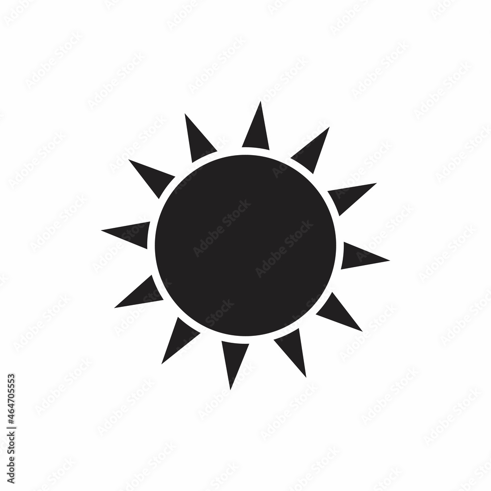 Sun icon, isolated. Flat design. Sun icon, isolated. Flat design.