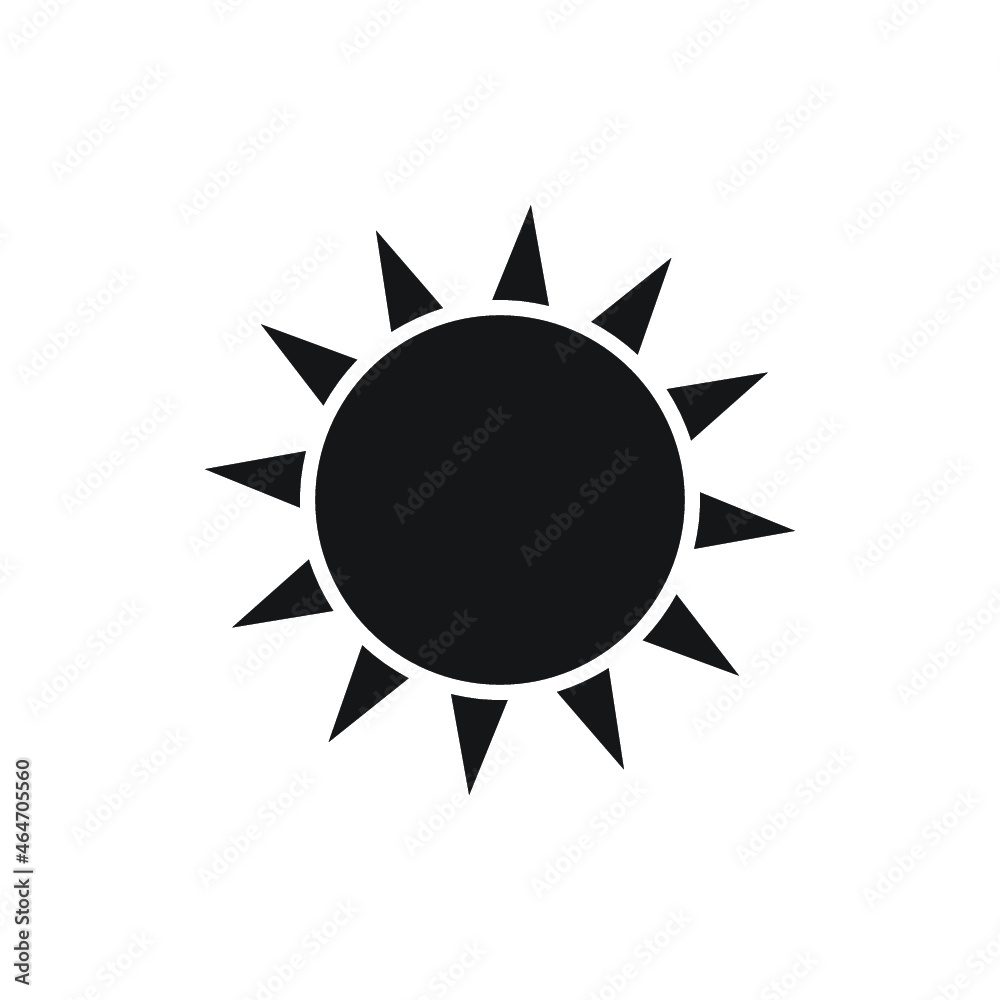 Sun icon, isolated. Flat design. Sun icon, isolated. Flat design.