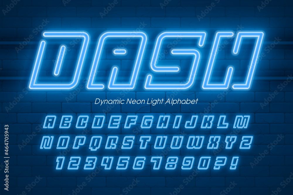 Dynamic neon light 3d alphabet, retro-futuristic origainal type. Dynamic neon light 3d alphabet, retro-futuristic origainal type.