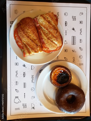 Sandwich, donut and portuguese candy!