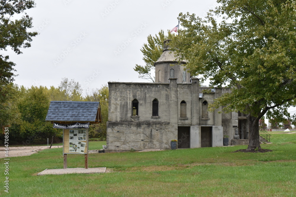 Stone Mausoleum in a Park