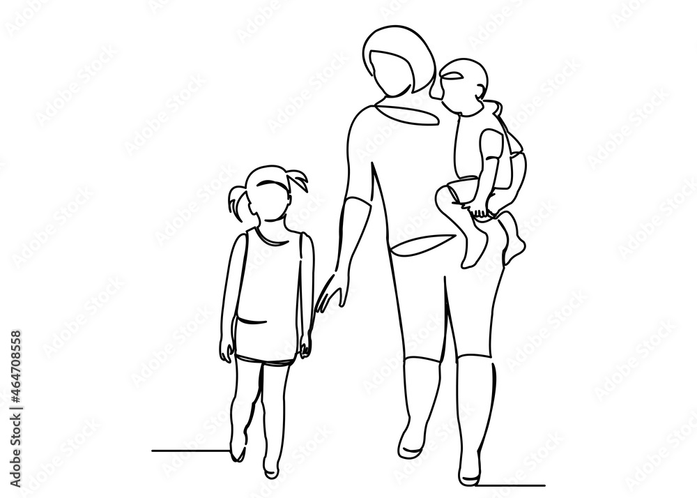 mother with two children mother with two children