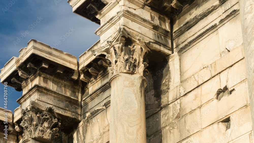 Ancient columns top side