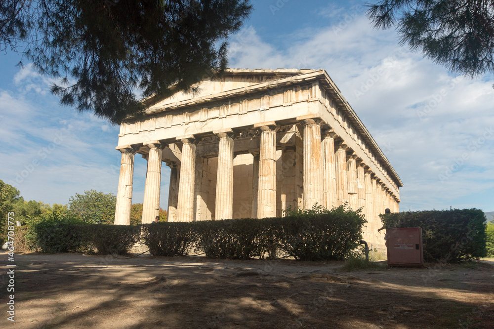 An ancient Greek building with columns.