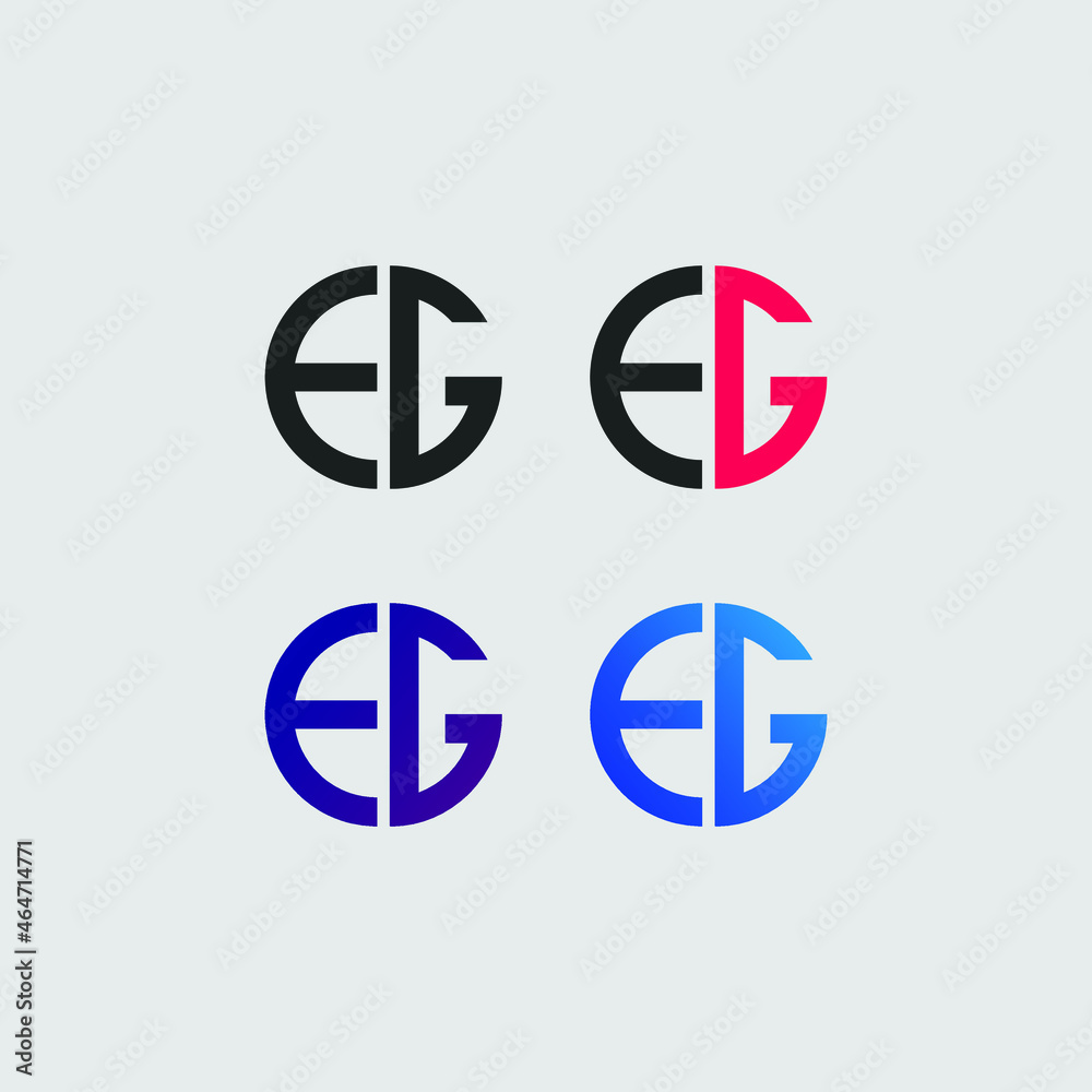Obraz premium eg letter logo vector template Creative modern shape colorful monogram Circle logo company logo eg logo 