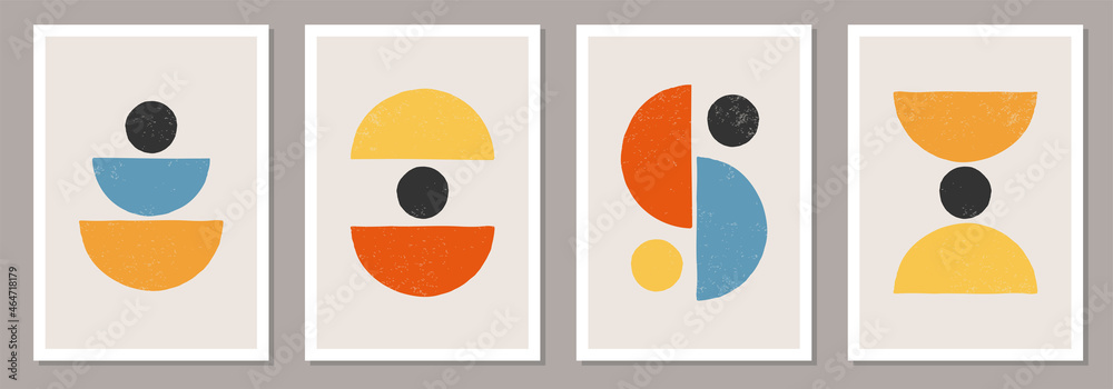 Set of minimal 20s geometric design posters, vector template Set of minimal 20s geometric design posters, vector template