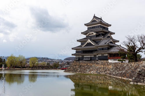Cloudy sky and Matsumoto Castle