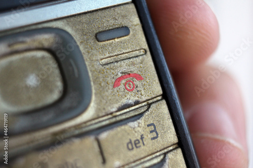 Old vintage mobile cell phone, detail