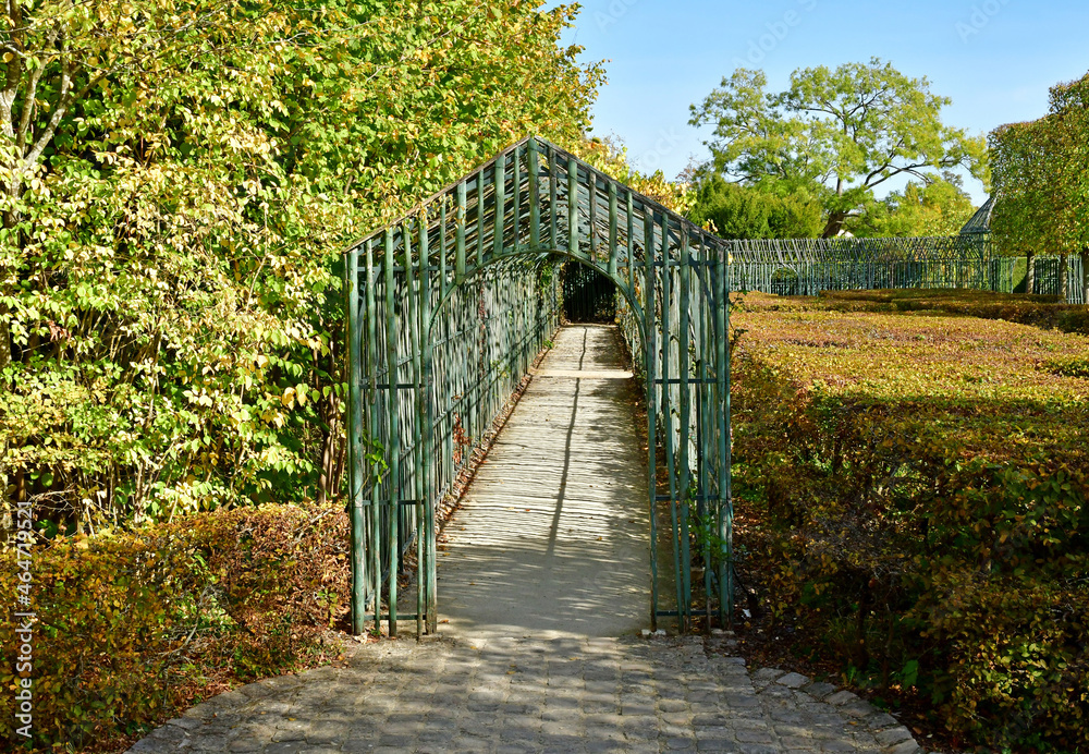 Versailles; France - october 14 2018 : Petit Trianon park in the Marie Antoinette estate