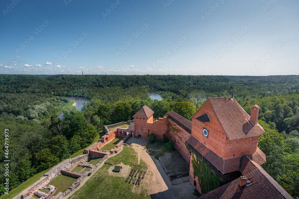 Aerial view of Turaida Castle - Sigulda, Latvia