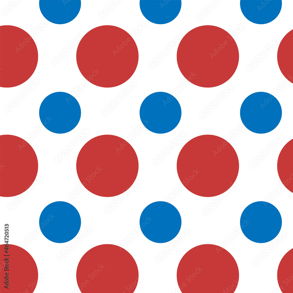 seamless pattern with blue and red circles