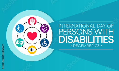 International Day of Persons with Disabilities (IDPD) is celebrated every year on 3 December. to raise awareness of the situation of disabled persons in all aspects of life. Vector illustration photo