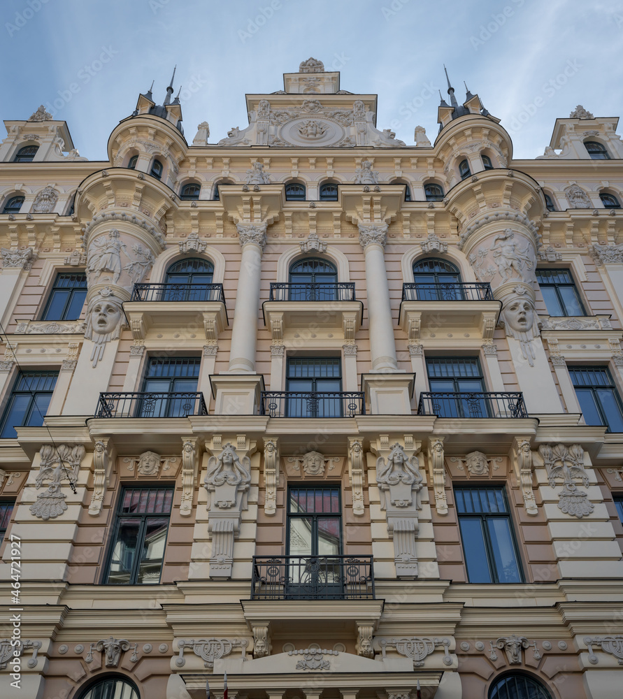 Fototapeta premium Art Nouveau architecture Buildings in Riga - Riga, Latvia