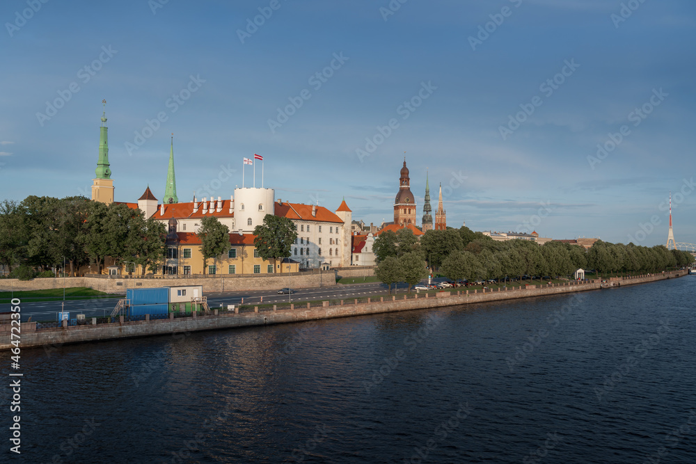 Riga Skyline with Riga Castle and Cathedral - Riga, Latvia