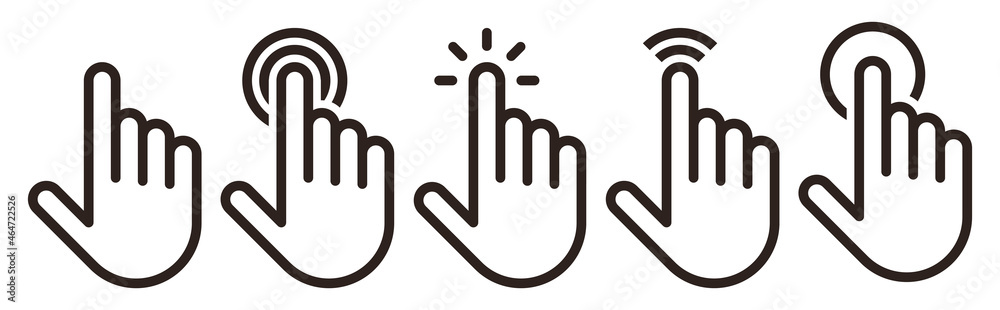 Hand pointer, cursor, click icon, hand cursor icon set Hand pointer, cursor, click icon, hand cursor icon set