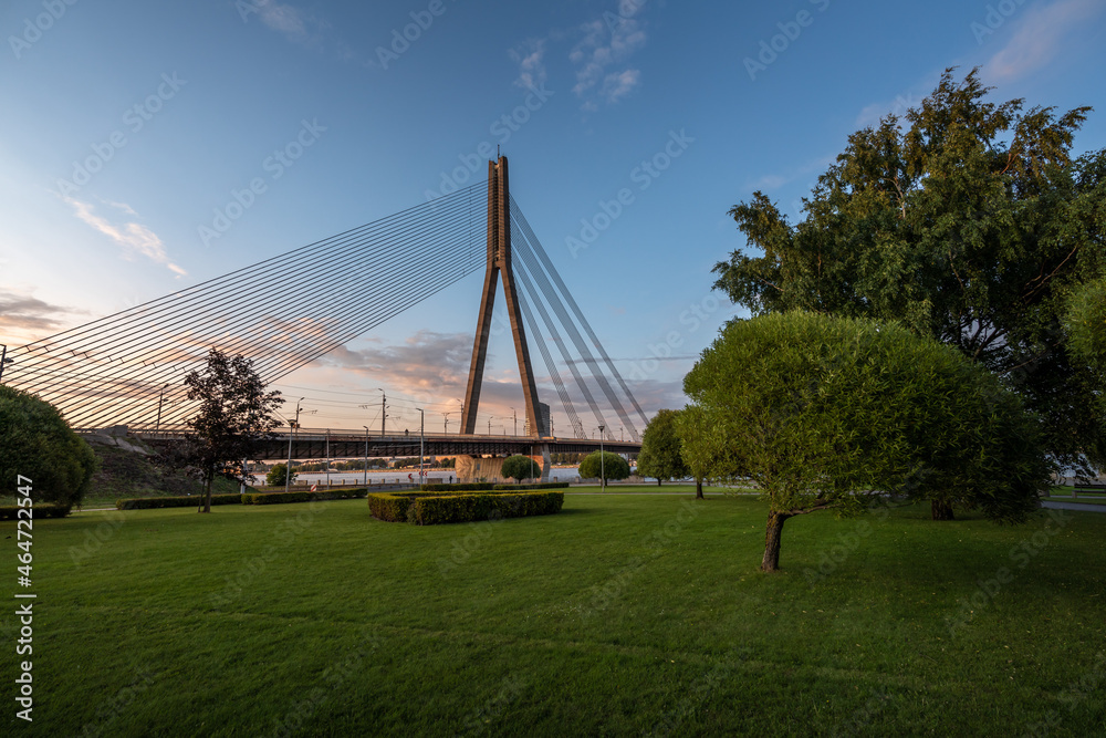 Vansu Bridge at sunset - Riga, Latvia
