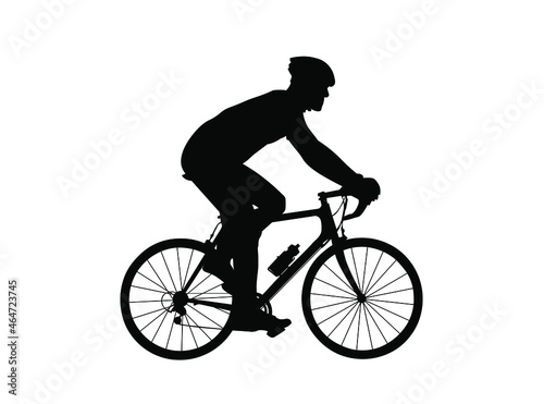 Fototapeta Naklejka Na Ścianę i Meble -  silhouette of a person riding a bicycle