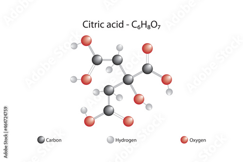 Molecular formula of citric acid. Citric acid, also known as lemon salt, is a colorless, crystalline organic compound from carboxylic acids.