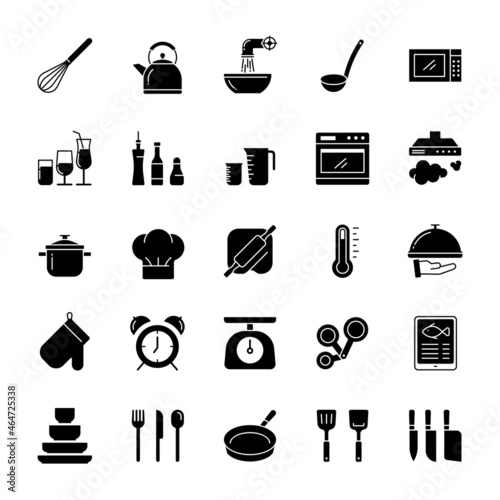 Cooking and kitchen icon set, vector illustration.

