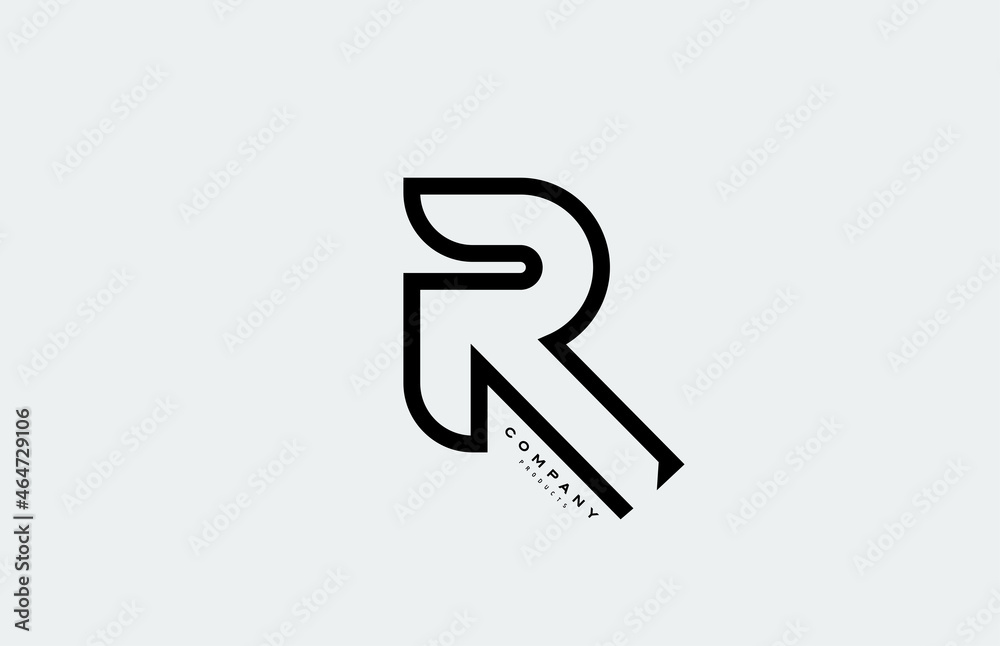 R alphabet letter logo icon with line. Design for business and company R alphabet letter logo icon with line. Design for business and company
